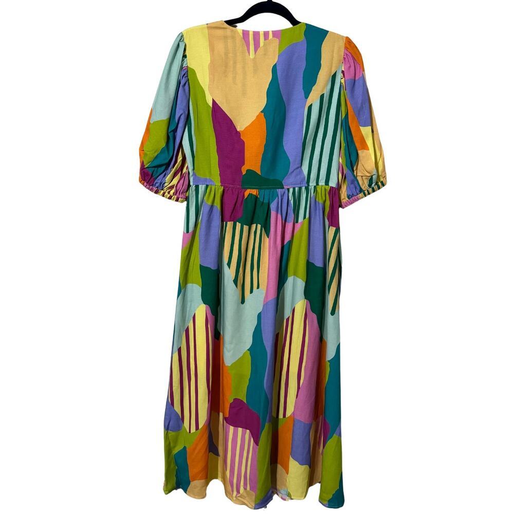 CROSBY by MOLLIE BURCH Emilie Dress Fields Tie Front Cutout Colorful Dress NWT S - Picture 7 of 12